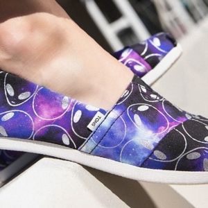 Toms Back Galaxy Alpargata Alien Purple Slip on Espadrille Foil Galaxy Ortholite
